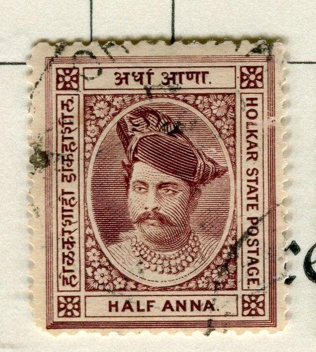INDIAN STATES INDORE;  1889-92 early classic Rao Holkar issue used 1/2a. value