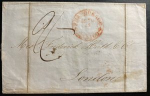 1844 British Post Office In Veracruz Mexico Letter Cover to London England