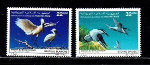 Mauritania stamps #616 - 617, MH, complete topical set, Birds