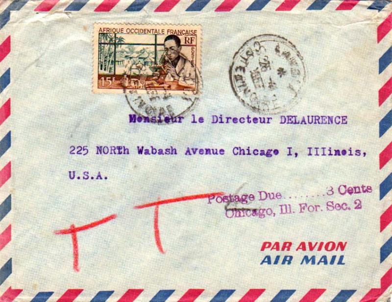 French West Africa 15F Medical Laboratory 1956 Lakota, Cote d'Ivoire Airmail ...