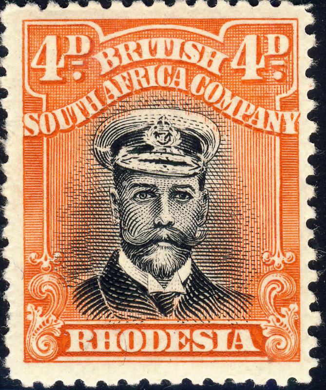 RHODESIA - 1919 - SG 261 4d black & orange-red, die III, p.14 - Mint* (M/H)