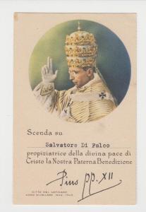 VATICAN -ROMA 1942 PERSONELIZED PIUS X11 CARD, 25c RATE (SEE BELOW)