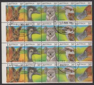 Australia 992 Used Block 20 CV $14.00