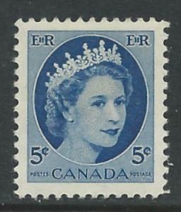 Canada # 341 QE II Definitive  5c 1954   (1)  Unused VLH