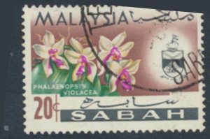 Sabah Malaysia SC# 23 Used   Orchids Flowers   see details & scans