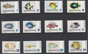 Christmas Island #22-33 Mint, Various fish, issued 1968-70