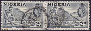 Nigeria - 1953 - Scott #83 - used pair - Tin Mining