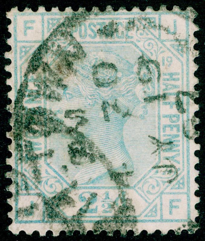 SG142, 2½d blue PLATE 19, USED. Cat £45. JF 