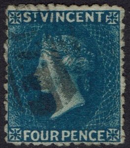 ST VINCENT 1875 QV 4D WMK SMALL STAR SIDEWAYS PERF 11 TO 12½ USED