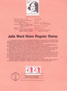 US SP718 Julia Ward Howe Souvenir Page #2176