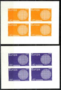 Andorra, French Sc# 196-197 MNH Block/4 IMPERF 1970 Europa