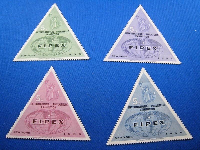 U.S. 1956 5th INTERNATIONAL PHILATELIC EXHIBITION (FIPEX) - SET OF 4   MLH