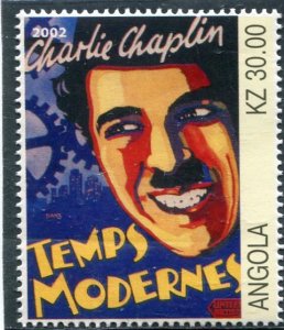 Angola 2002 CHARLIE CHAPLIN English Comic Actor 1 value Perforated Mint (NH)