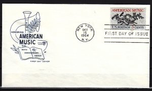 United States, Scott cat. 1252. American Music issue. First day cover. ^