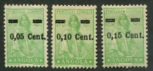 Portuguese Angola SC# 271-3  Ceres surcharged set MNG/MH/MH