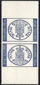 FINLAND 1956 Finlandia Philatelic Exhibition, Tete-beche Pair; Scott 341a; MNH