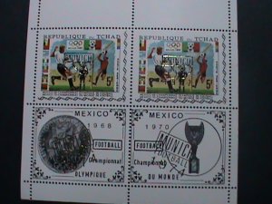 CHAD-1970-SC#239E OLYMPIC GAMES-MUNICH'74 GOLD OVER PRINT-MNH SHEET-VERY FINE