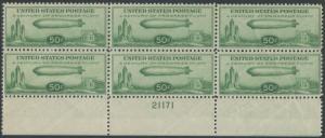 #C18 BOTTOM PLATE # BLK/6 VF+ OG NH GUM SKIPS & GUM BEND NATURAL CV $725 HV8871