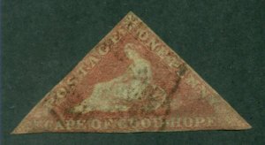 Cape of Good Hope 1857 #3 U SCV(2020)=$325.00