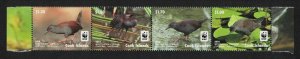 Cook Is. WWF Spotless Crake Bird Strip of 4v Without frame 2014 MNH