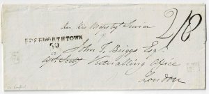 Ireland 1828 Edgeworthstown/52 straight line cancel on OHMS cover to London