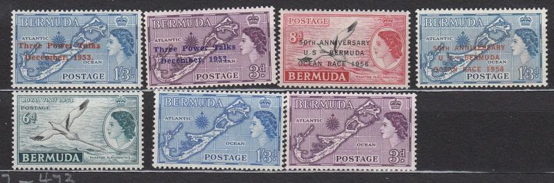 Bermuda - 1953 Overprinted in Violet Blue or Red Sc# 163/165 - MNH (1727)