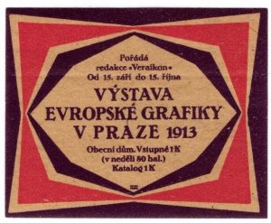 1913 Czechoslovakia Poster Stamp Exhibition of European Graphics in Prague