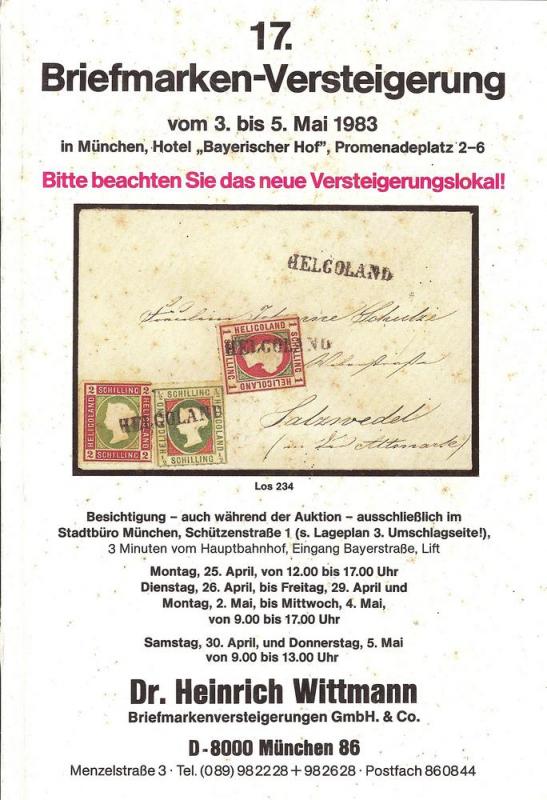 Wittman: Sale # 17  -  17. Briefmarken-Versteigerung, Wit...