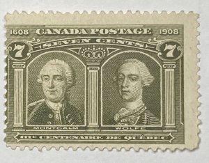 CANADA 1908 #100 Quebec Tercentenary Issue - MNG