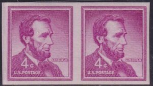 US Errors Post 1931 - Date #1058a MINT VF Imperf coil pair Cat Value  $75