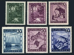 Austria 483-488,483 hinged, other MNH. Landscapes, 1946-1947. Railroad viaducts.