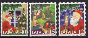 Latvia   #499-501 1999  MNH  Christmas and milennium