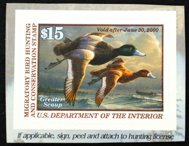 U.S. Mint #RW66a $15 1999 Federal Duck Hunting Stamp. Superb. NH. A Gem!