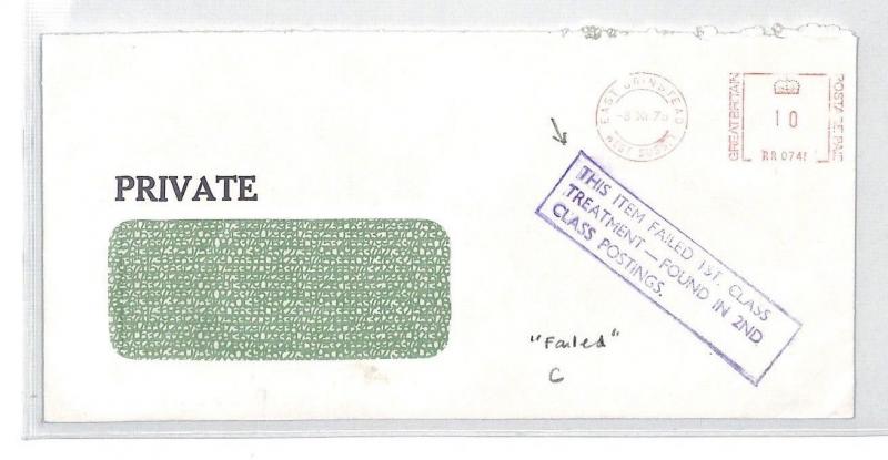 BT193 1979 GB Sussex Failed First Class Cover {samwells}PTS