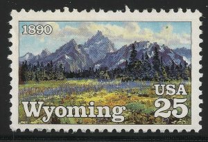 Scott#: 2444 - Wyoming Statehood Centenary 25c 1990 Single Stamp MNH OG