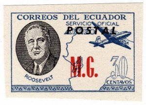 (I.B) Ecuador Postal : Roosevelt Official Airmail 30c (Postal MG)