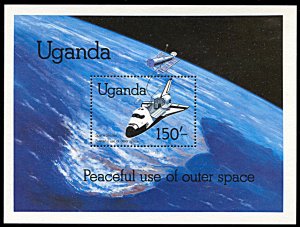 Uganda 341, MNH, Peaceful Uses of Outer Space souvenir sheet