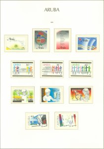 collection on pages Aruba 1986-89 mostly complete MNH CV $118