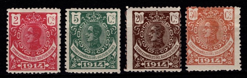 Spanish Guinea 1914 Alfonso XIII Def. blue control nos., Part Set [Unused]