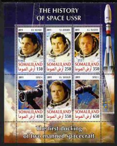 Somaliland 2011 History of Space - USSR #01 perf sheetlet...