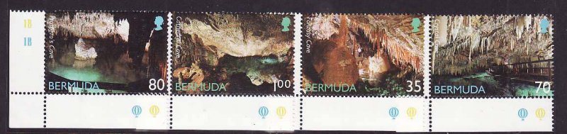 Bermuda-Sc#827-30- id9-unused NH set-Caves-2002-
