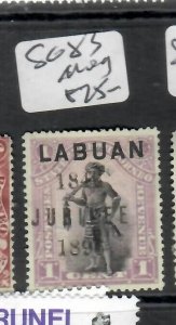 LABUAN  (P2707B)   1C JUBILEE  MAN  SG 83    MOG 