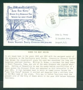 USA. 1963. Cover Cachet. Omaha Philatelic Soc. Pair Sc# 1034 Bunker Hill. Adr: