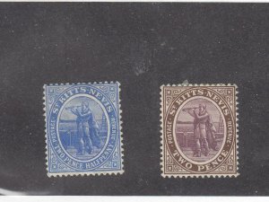 ST. KITTS-NEVIS /KSG1292 # 15,17 VF-MH 2,2 1/2p COLUMBUS LOOKING FOR LAND CV $14