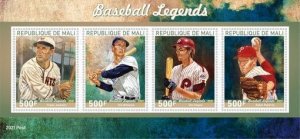 Stamps. Sports Baseball Mali 2021 year , 1+1 sheets  perforated