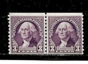 US Stamp- Scott # 721/A226-3c-Line Pair-Mint/NH-1932-OG-Rotary Press Printing