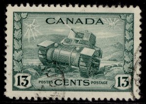 CANADA GVI SG384, 13c dull green, FINE USED. Cat £13.