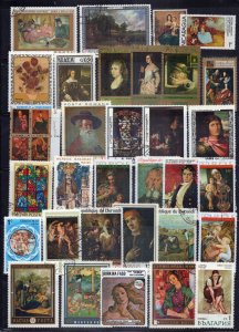 Art Stamp Collection MNH/Used Paintings Landscapes Flowers Women ZAYIX 0424S0298