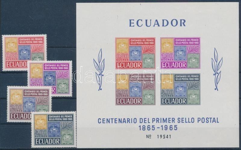 Ecuador stamp Centenary of stamp set + block 1965 MNH Mi 1186-1189 + 13 WS181082