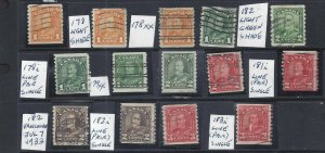 Canada 178/183ii USED NICE SELECTION OF KGV ARCH ISSUE COILS + VARs BS18656